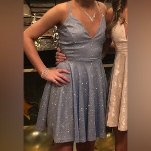 Windsor Icy Blue Flowy Formal Dress